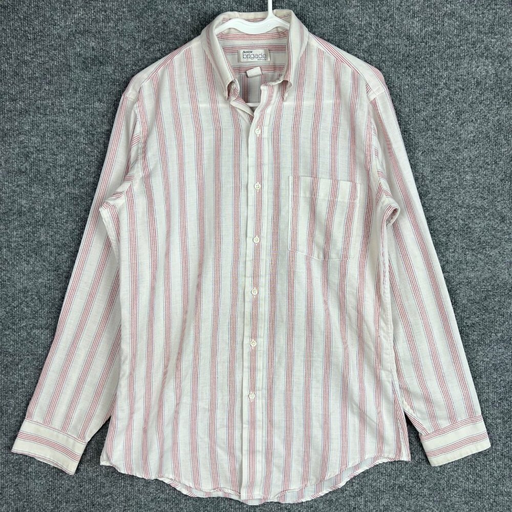 VTG Arrow Brigade‎ Shirt Mens Size 15.5 32/33 Button down shirt Stripe